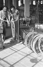 Bicycles being assembled