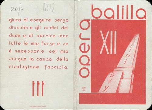 Bs12 tessera fascista - tessera,