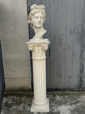 Colonna e busto in gesso, riproduzione “Apollo Del Bel Vedere”