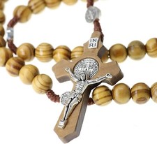 Collana rosario perle legno