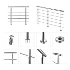 80-240cm Balaustra Ringhiera Corrimano in acciaio inox 5 barre trasversali