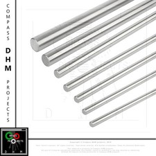 Albero tondo 50 cm acciaio inox AISI 304 barra liscia guida D 16 20 mm 3D CNC