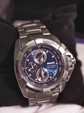 orologio uomo cronografo sieko velatura vetro zaffiro, 7T62,snaa91,usato