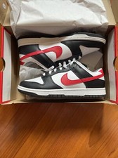 nike dunk low panda red swoosh