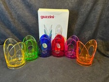 Set 6 pz portabicchieri vintage Guzzini acrilico multicolore Angeletti Ruzza Italia
