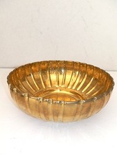 Round polished brass vase - brass,