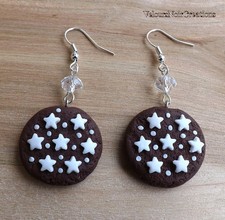 Orecchini biscotti pan di stelle mulino bianco in fimo