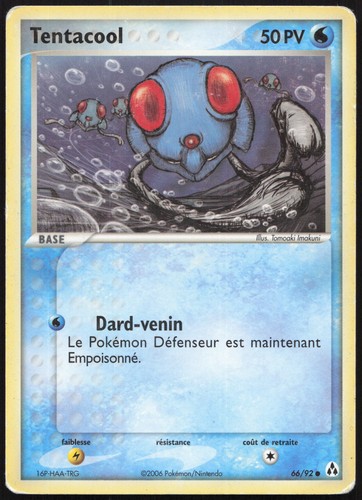 Carte pokémon tentacool 92 - pokémon, 66/92