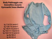 Body Pattinaggio Gonnellino Azzurro Tg36 Medicobri Gimnastik Dress Vintage Nuovo