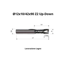 Fresa elicoidale Ø12x10/42x90