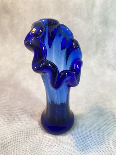 Vaso vetro soffiato blu - in,