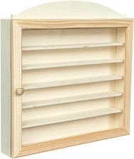 - Vetrina per Collezione, in Legno, Con 6 Ripiani per Diversi Articoli, Porta in