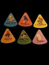 Lotto Serie 6 Figurine Triangolari Montriol Ferrero Pinocchio Anni 50 Formaggino