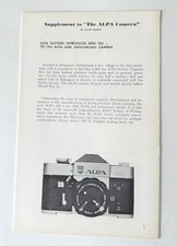 Alpa New 10d Camera Supplement