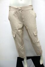 Liu Jo Donna Taglia 42 Pantalone Beige Pant Trousers Hose Logo Woman Tasche
