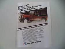 advertising Pubblicità 1982 JEEP CJ-7 CJ7 RENEGADE