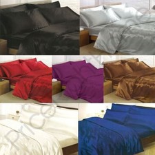 Copertura In Satin Per Letto Set Da 4 / 6 Pezzi - Singolo Doppio King Super King