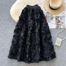 Gonna Lunga Nera Floreale