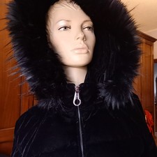 Piumino Nero In Vellutino "MOTIVI" tg S