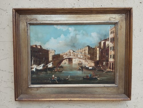 Antico quadro dipinto laguna - dipinto,
