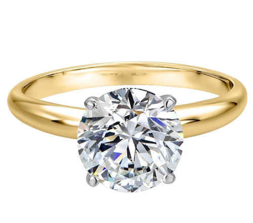 Anello solitario oro - , 14