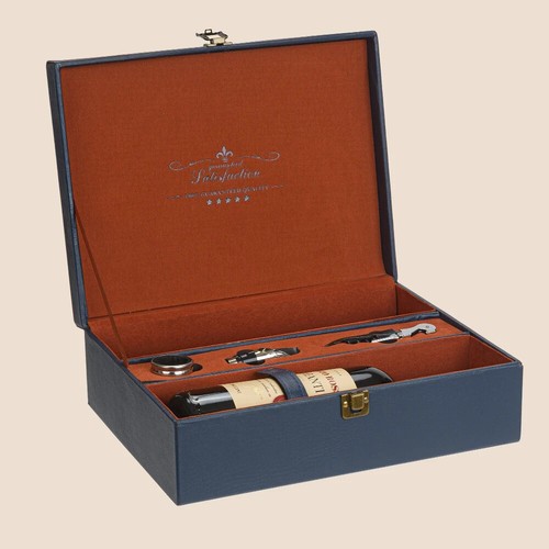 Scatola similpelle per vino - similpelle,