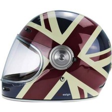 VIPER F659 Premium Retro Fibra di Vetro Casco Full Face Vintage Classico - Union Jack