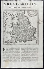 Moll - Mappa della Gran Bretagna. Geografo completo 12 - 1723