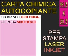 1000 FOGLI  A3+ CARTA CHIMICA AUTOCOPIANTE BIANCA/ROSA STAMPANTE LASER E INKJET
