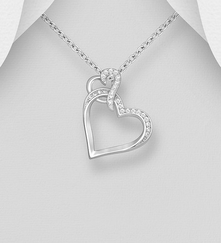 Ciondolo doppio cuore argento