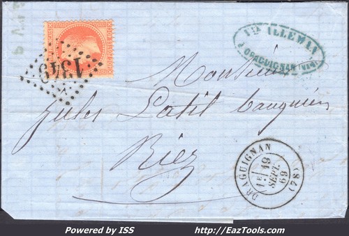 France sur lettre avec - sur,
