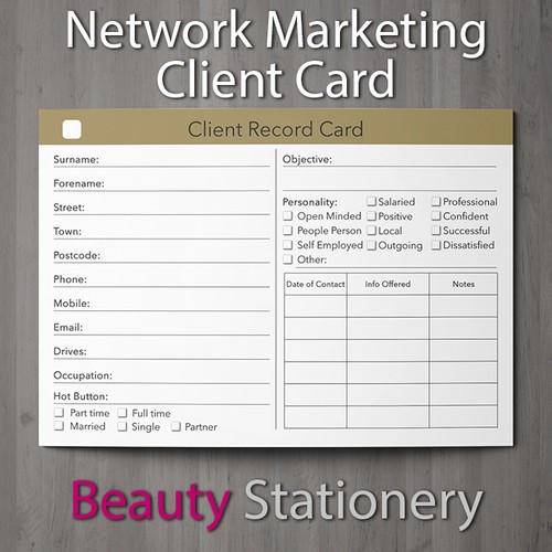 Scheda record client network - client,