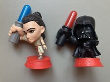 Lotto 2 Statuette Star Wars Eurospin Dart Vader E Skywalker Con Luce