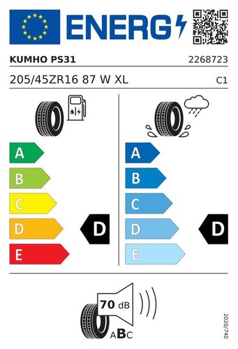 Kumho ecsta ps31 205 - ecsta, 205/45r16