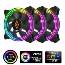 Set Ventole computer pc gaming (Kit 3pcs con Controller) 1100Rpm Triplo Halo RGB