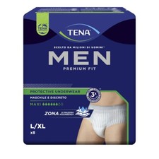 8 TENA MEN Premium Fit MAXI Mutande Assorbenti Uomo Perdite Urinarie Taglia L/XL
