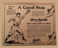 6 LUGLIO 1911 LOS ANGELES EXPRESS GIORNALE "GUDES FOOTWEAR" TY COBB PUBBLICITÀ SPORTIVA
