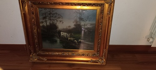 Quadro olio tela con - su,