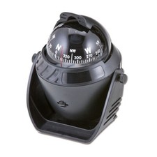 BUSSOLA CON SUPPORTO A STAFFA Ø 3” NERA CON LUCE BARCHE BARCA NAUTICA GOMMONE