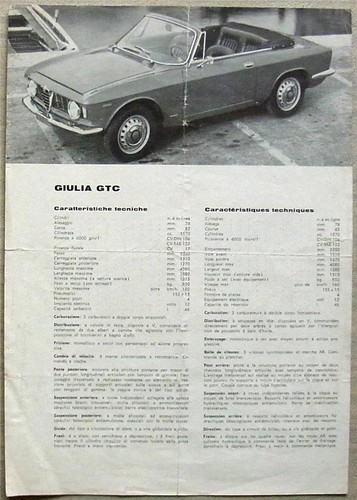 Alfa romeo giulia gtc scheda - alfa,