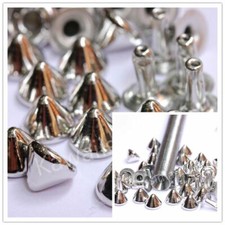 Borchie cono ALTO a rivetto 8MM color argento quantità a scelta + APPLICATORE