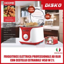 FRIGGITRICE ELETTRICA PROFESSIONALE AD OLIO CON CESTELLO ESTRAIBILE 1450 W 2 L 