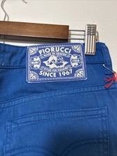 Pantalone blu Fiorucci skinny taglia 28 vita bassa 29” cucitura interna dritta nuovo con etichetta tasche