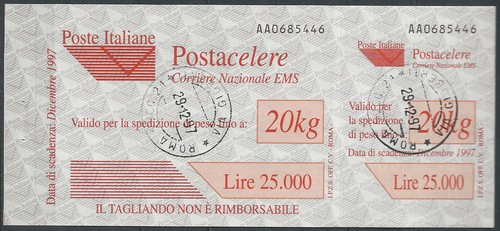 1997 italia postacelere - italia,