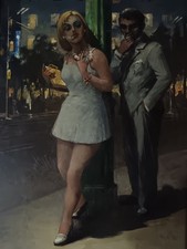 Angelo Barbera (XX Sec.) Olio su tela intitolato "L' approccio"