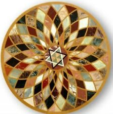 Divano centrotavola rotondo in marmo di lusso 24 pollici da collezione mobili in pietra decori