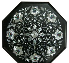 Tavolino laterale in marmo 12" pietre semi preziose intarsiato pietradura fatto a mano