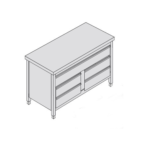 Cassettiera 100x70x85 acciaio