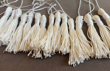 LOTTO 10 NAPPINE COTONE SETA PANNA PER BOMBONIERE MATRIMONIO O TASSELS CROCHET