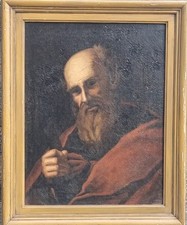 Antico Ritratto di filosofo ( o S. Pietro?)  fine '600 ?  Olio tela reintelata 
